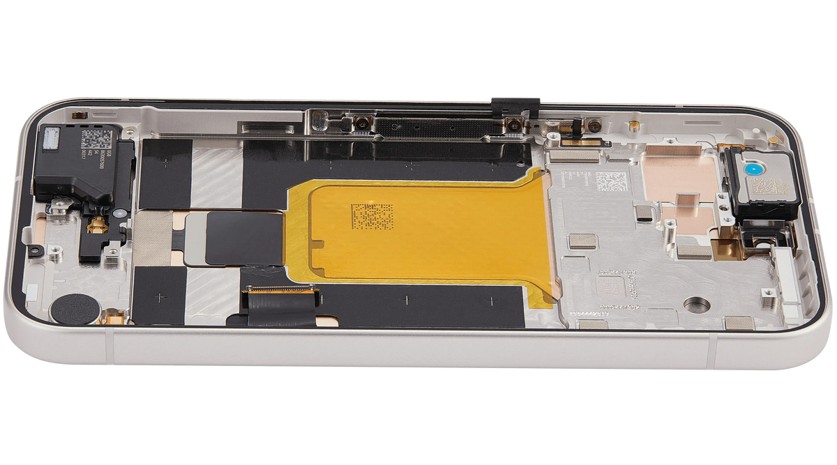 OLED Assembly With Frame Compatible (With Fingerprint Sensor) For Google Pixel 9A (Refurbished) (Porcelain) - replacement part additional angle