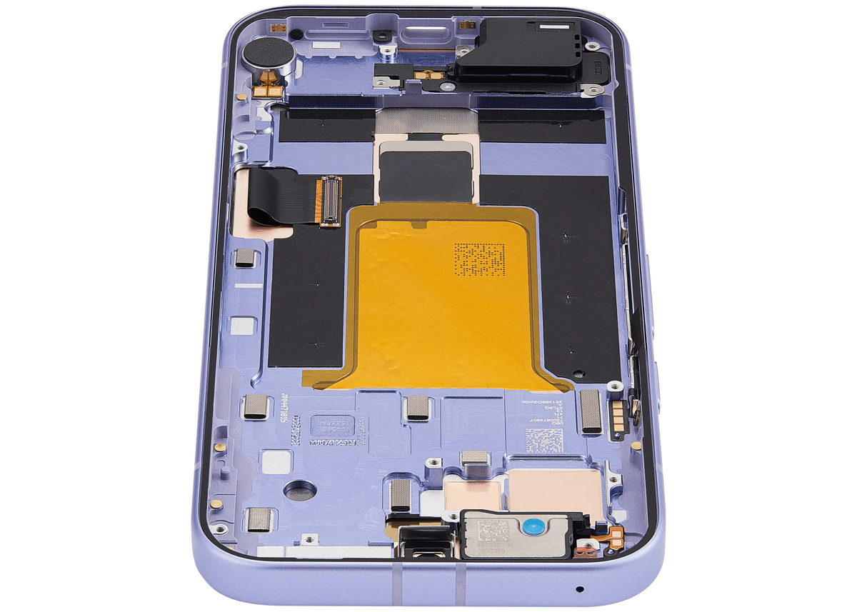 OLED Assembly With Frame Compatible (With Fingerprint Sensor) For Google Pixel 9A (Refurbished) (Iris) - phone repair part close-up
