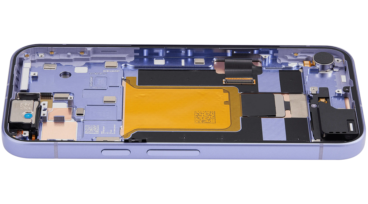 OLED Assembly With Frame Compatible (With Fingerprint Sensor) For Google Pixel 9A (Refurbished) (Iris) - replacement part additional angle