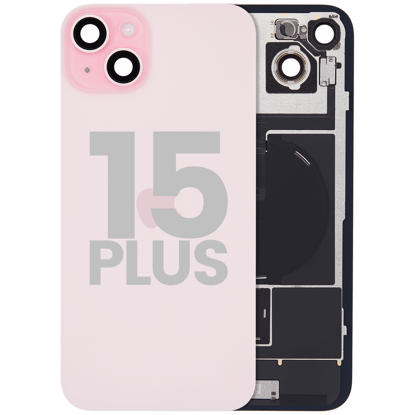 Back Glass w/ MagSafe Magnet & NFC & Flashlight Flex For iPhone 15 Plus (Used OEM Pull: Grade A) (Pink)