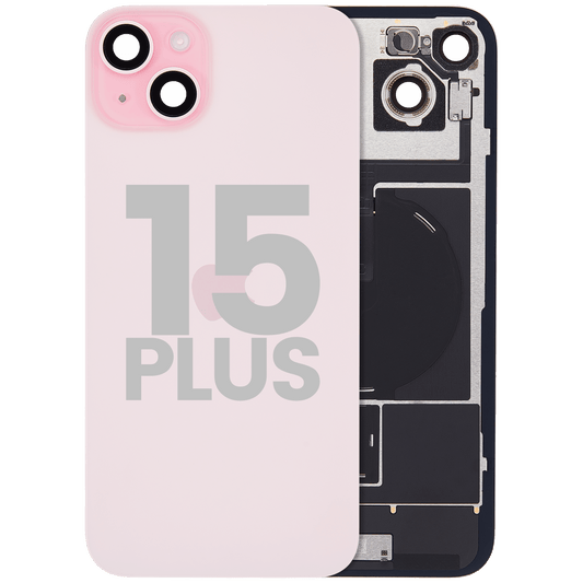 Back Glass w/ MagSafe Magnet & NFC & Flashlight Flex For iPhone 15 Plus (Used OEM Pull: Grade A) (Pink)