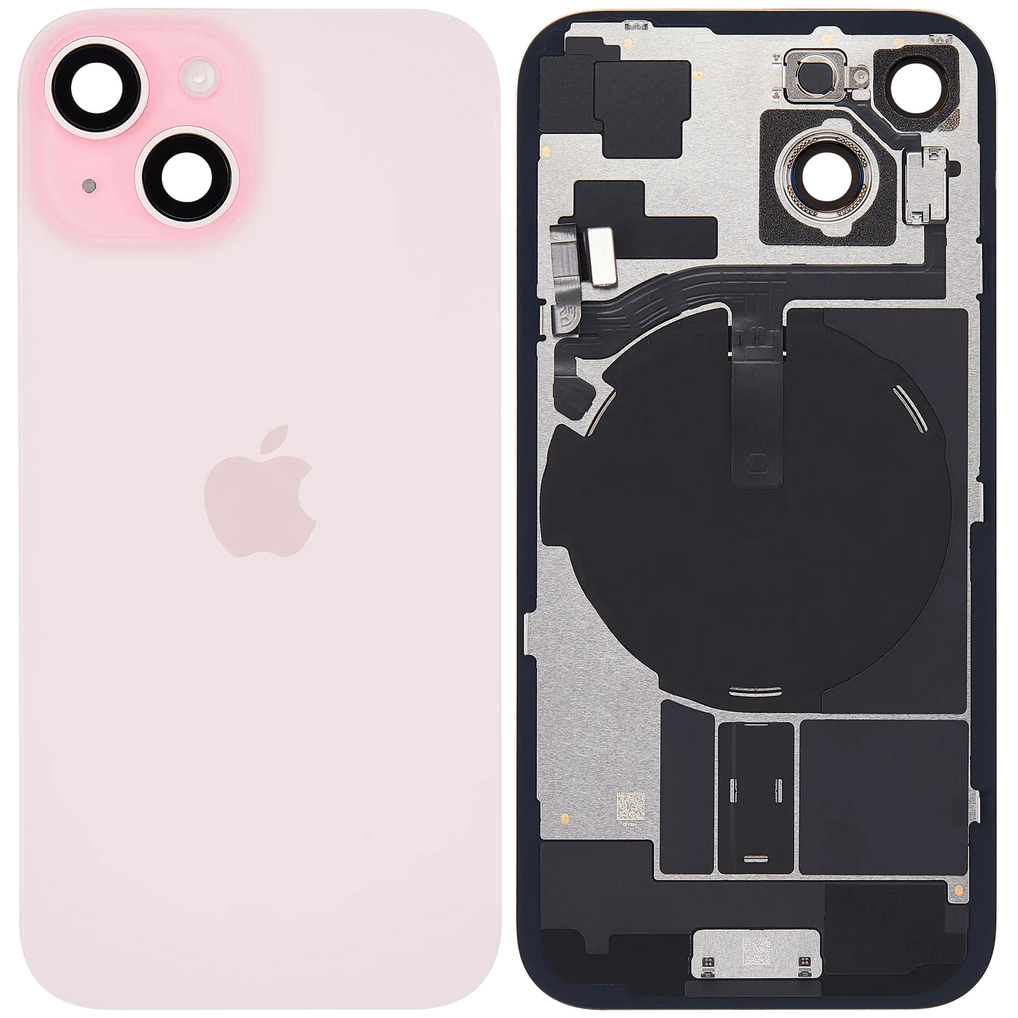 Back Glass w/ MagSafe Magnet & NFC & Flashlight Flex For iPhone 15 (Service Pack) (Pink)