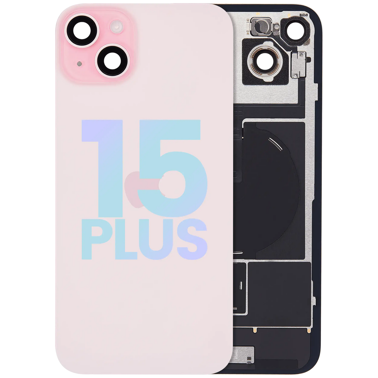 Back Glass w/ MagSafe Magnet & NFC & Flashlight Flex For iPhone 15 Plus (Service Pack) (Pink)
