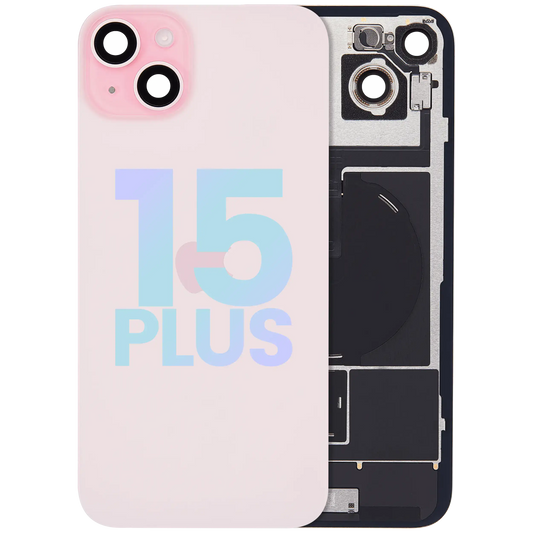 Back Glass w/ MagSafe Magnet & NFC & Flashlight Flex For iPhone 15 Plus (Service Pack) (Pink)