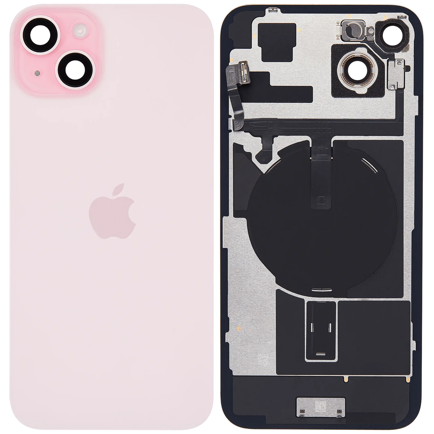 Back Glass w/ MagSafe Magnet & NFC & Flashlight Flex For iPhone 15 Plus (Service Pack) (Pink)