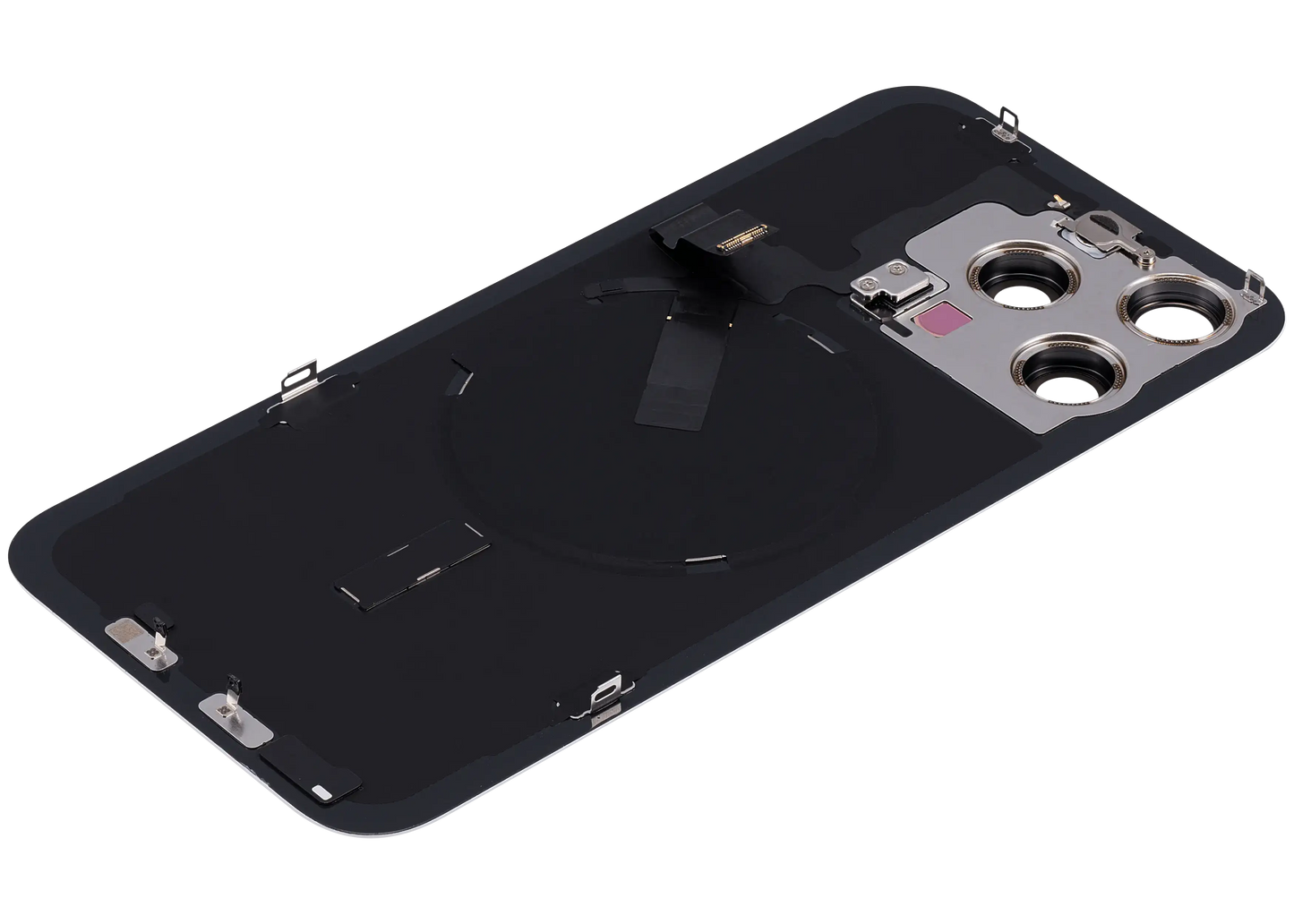 Back Glass w/ MagSafe Magnet & NFC & Flashlight Flex For IPhone 15 Pro Max (Service Pack) (White Titanium)
