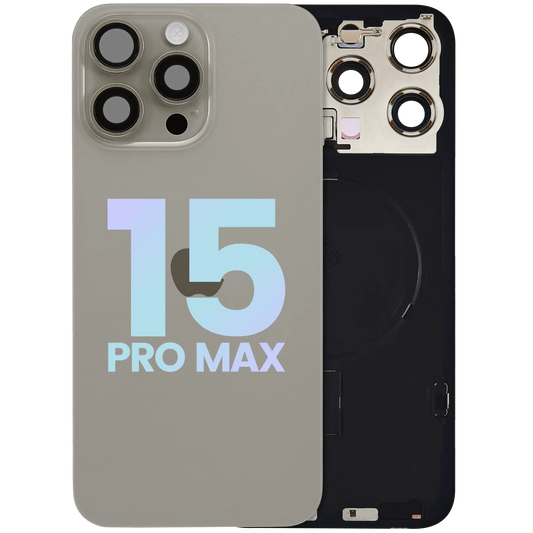 Back Glass w/ MagSafe Magnet & NFC & Flashlight Flex For IPhone 15 Pro Max (Service Pack) (Natural Titanium)