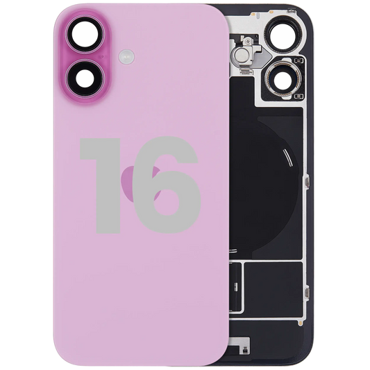 Back Glass w/ MagSafe Magnet & NFC & Flashlight Flex For iPhone 16 (Used OEM Pull: Grade A) (Pink)