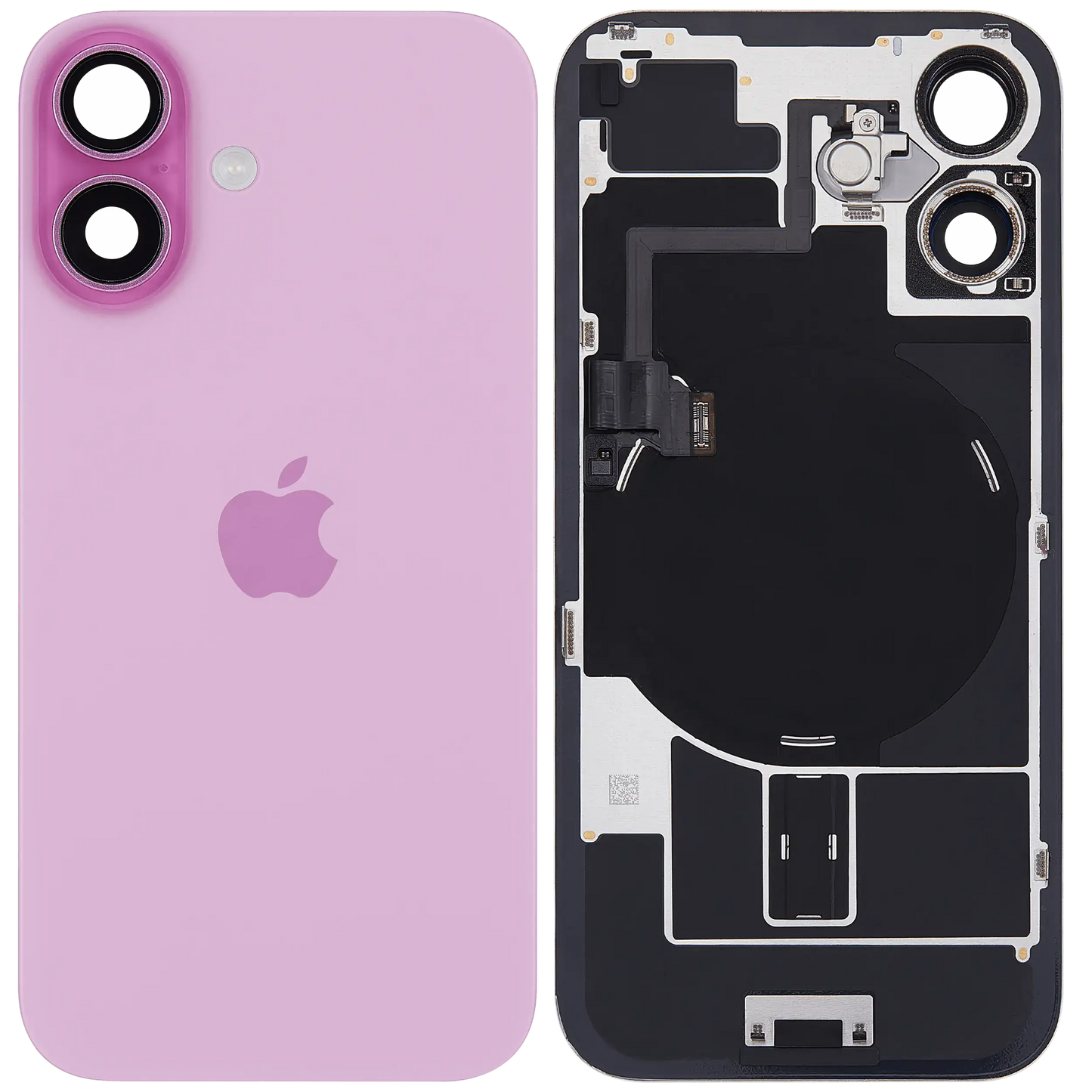 Back Glass w/ MagSafe Magnet & NFC & Flashlight Flex For iPhone 16 (Service Pack) (Pink)