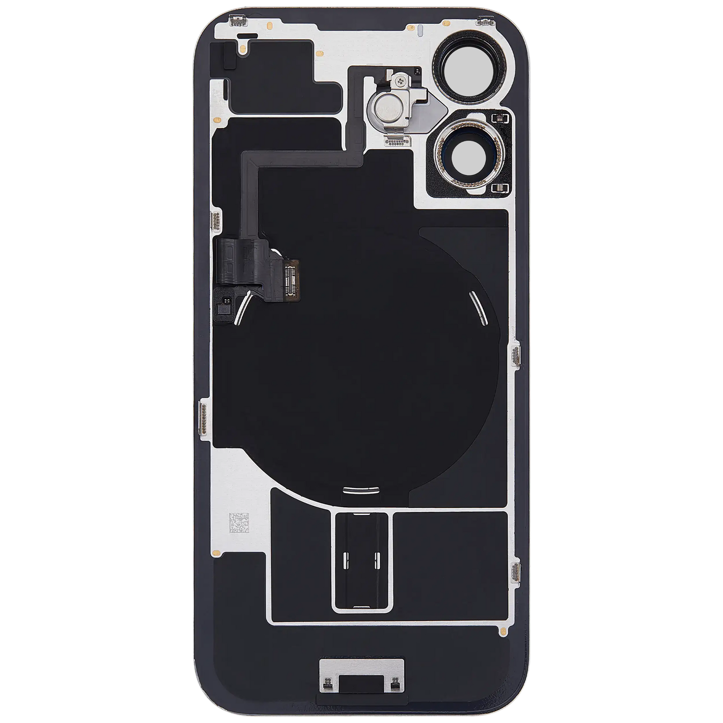 Back Glass w/ MagSafe Magnet & NFC & Flashlight Flex For iPhone 16 (Used OEM Pull: Grade A) (Black)