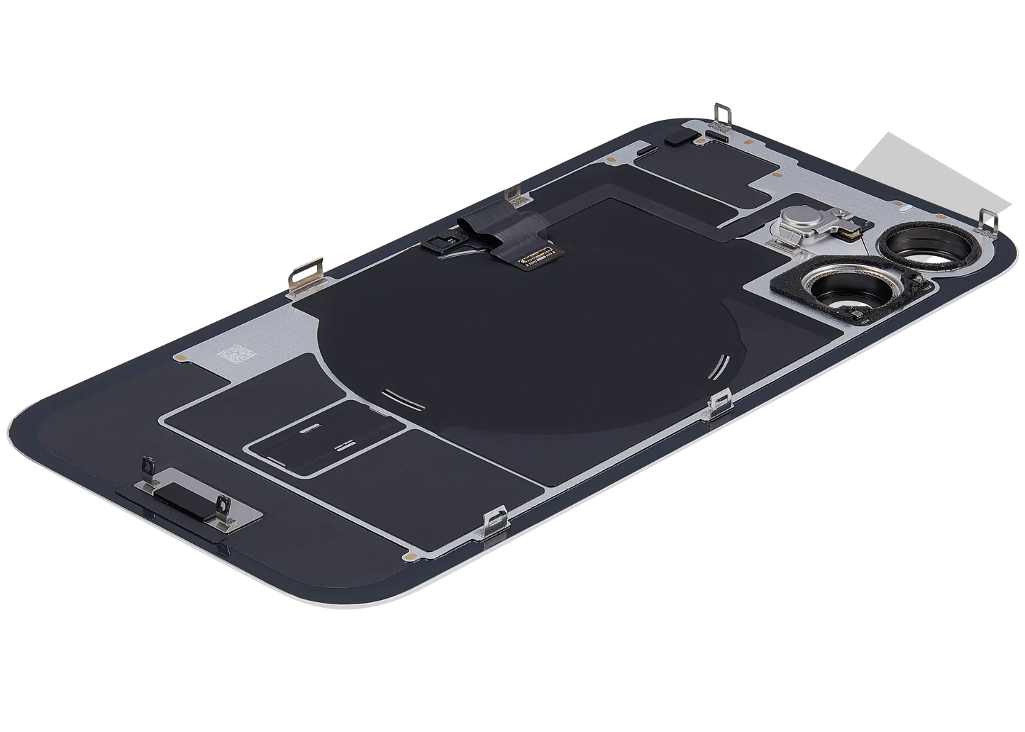 Back Glass w/ MagSafe Magnet & NFC & Flashlight Flex For iPhone 16 (Used OEM Pull: Grade A) (Black)