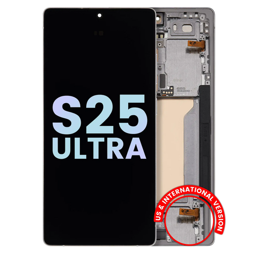 OLED Assembly With Frame For Samsung Galaxy S25 Ultra 5G (Service Pack ) (US & International) (Titanium White Silver)