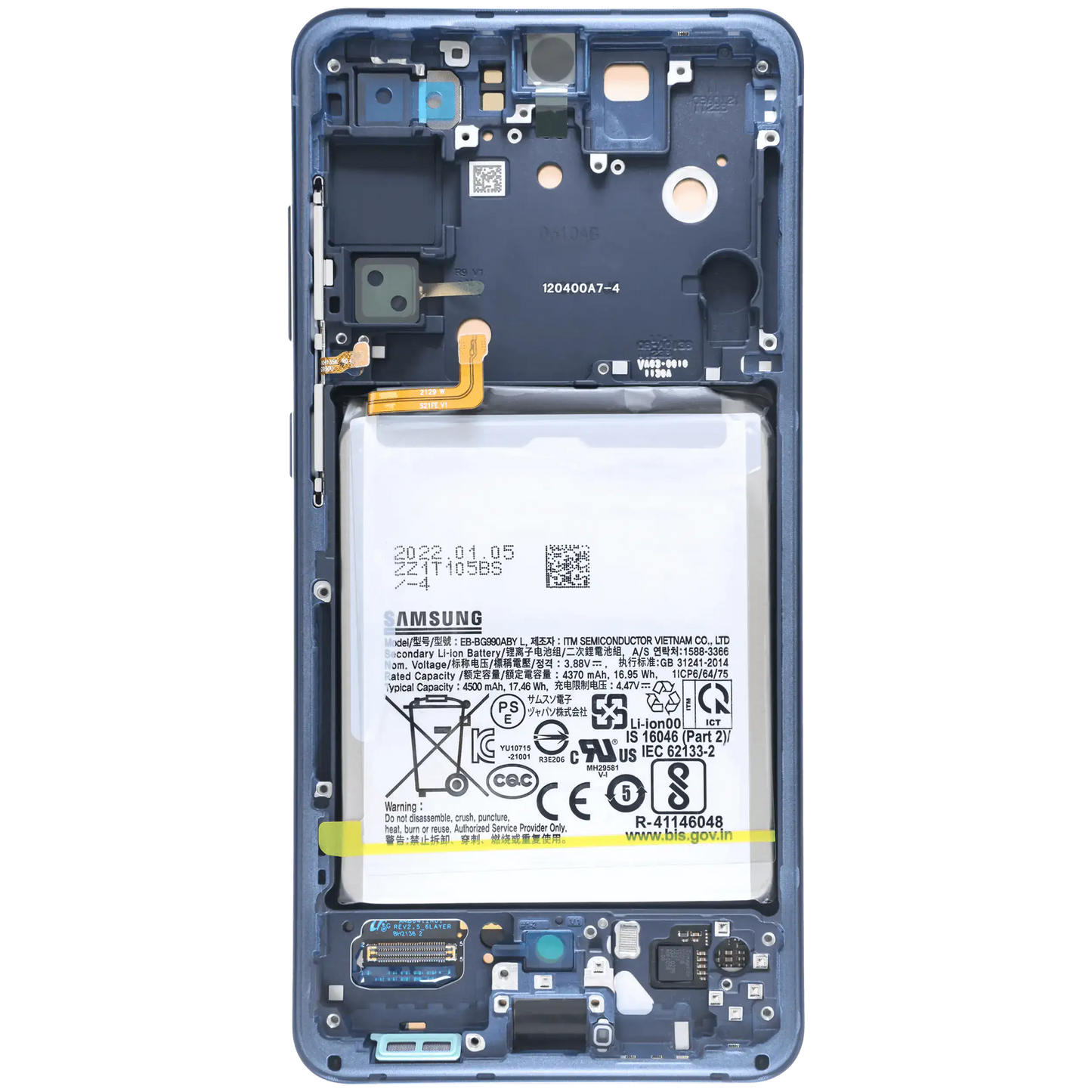 OLED Assembly With Frame For Samsung Galaxy S21 FE 5G (US & International) (Service Pack) (Blue)