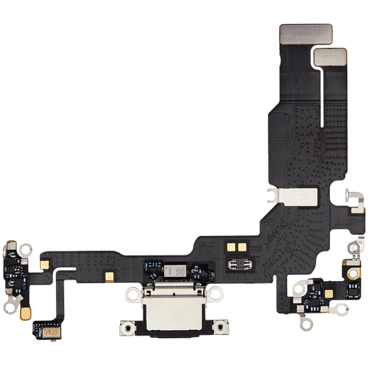 Charging Port Flex Cable For iPhone 15 (Used OEM Pull) (Black)