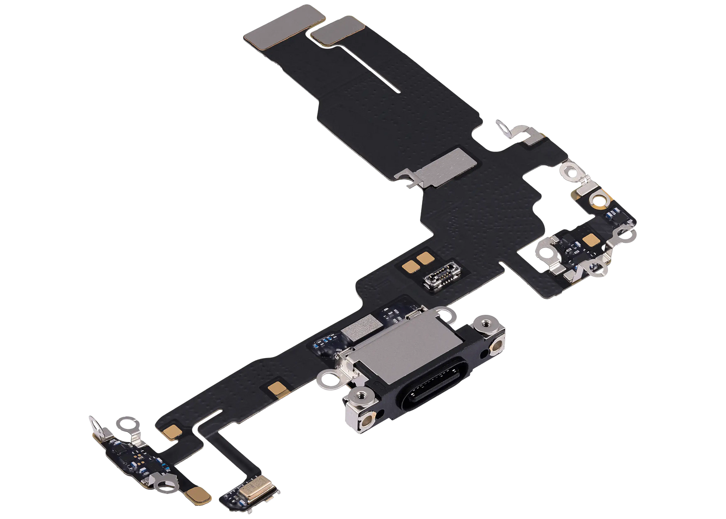 Charging Port Flex Cable For iPhone 15 (Used OEM Pull) (Black)