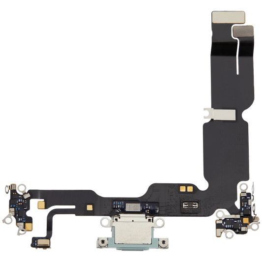 Charging Port Flex Cable For iPhone 15 Plus (Used OEM Pull) (Green)