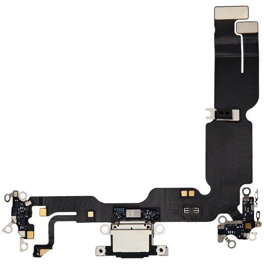 Charging Port Flex Cable For iPhone 15 Plus (Used OEM Pull) (Black)