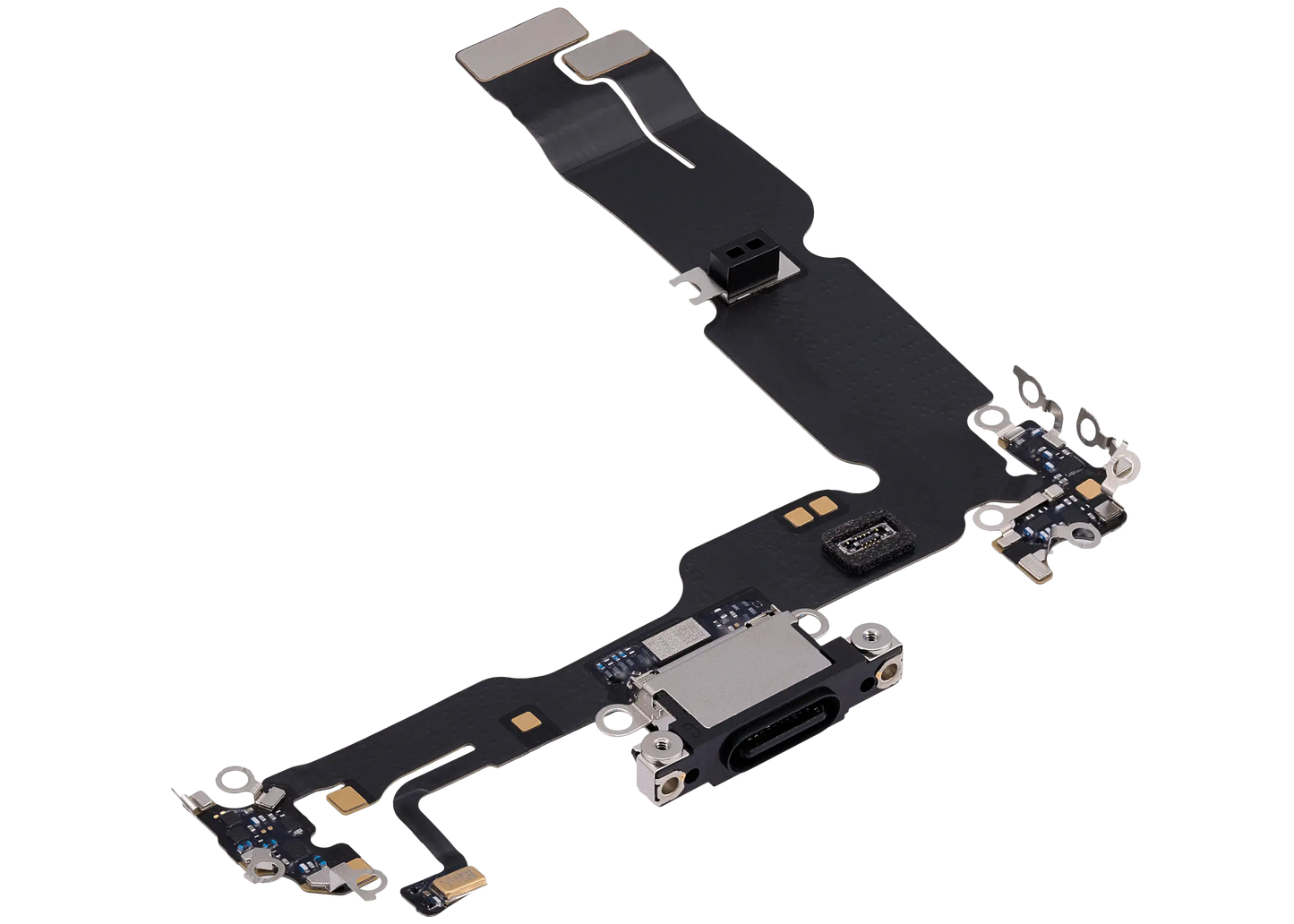 Charging Port Flex Cable For iPhone 15 Plus (Used OEM Pull) (Black)