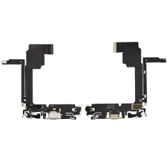 Charging Port Flex Cable For iPhone 15 Pro Max (Used OEM Pull) (White Titanium)