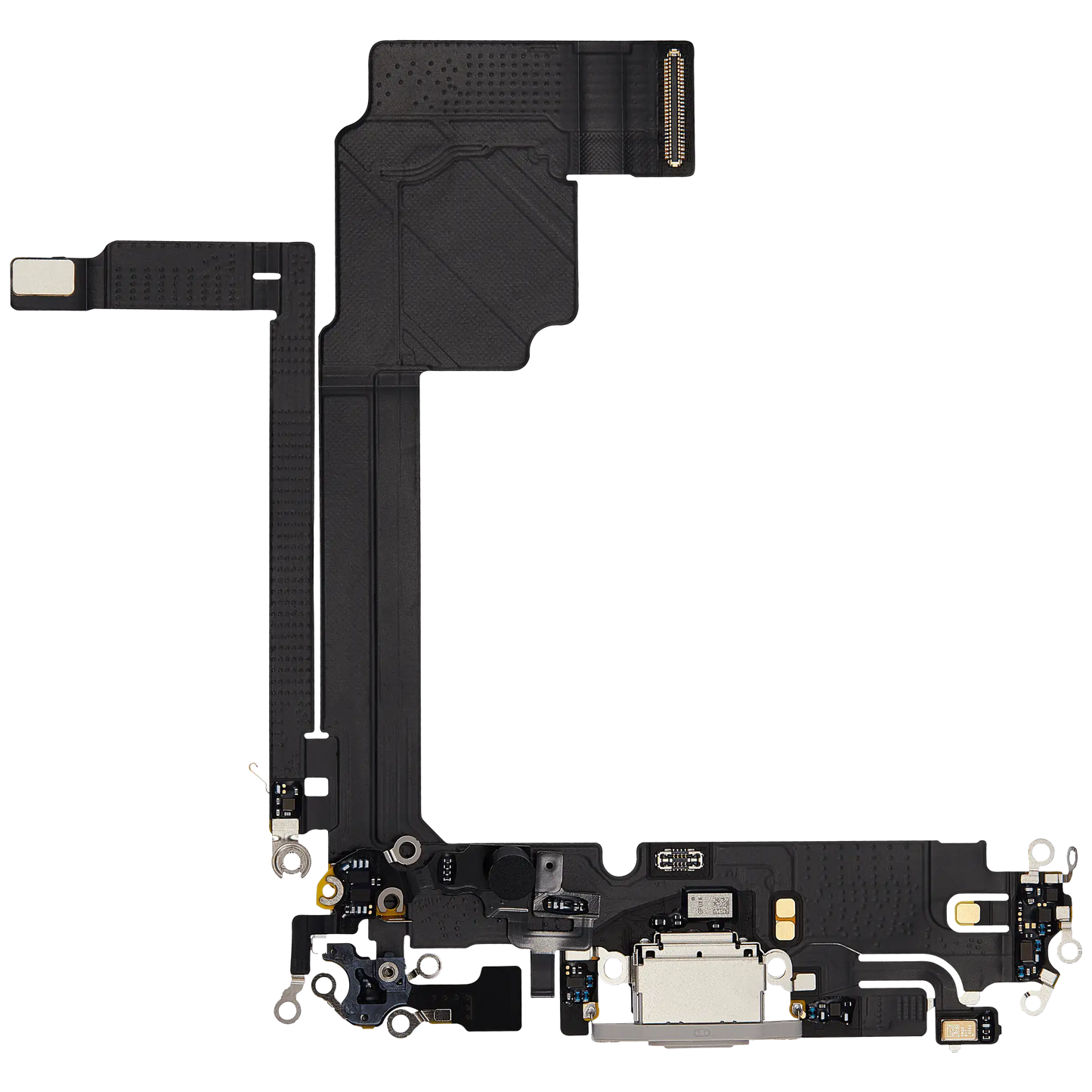 Charging Port Flex Cable For iPhone 15 Pro Max (Used OEM Pull) (White Titanium)