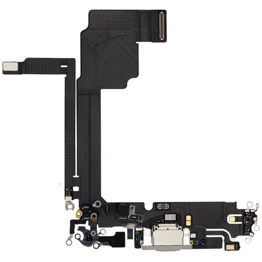 Charging Port Flex Cable For iPhone 15 Pro Max (Used OEM Pull) (White Titanium)