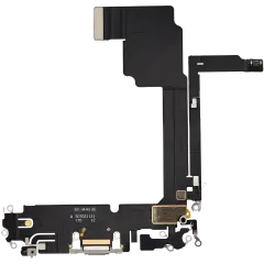 Charging Port Flex Cable For iPhone 15 Pro Max (Used OEM Pull) (White Titanium)