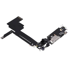 Charging Port Flex Cable For iPhone 15 Pro Max (Used OEM Pull) (White Titanium)