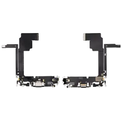 Charging Port Flex Cable For iPhone 15 Pro Max (Used OEM Pull) (Black Titanium)