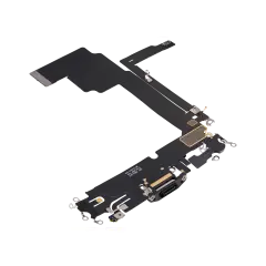 Charging Port Flex Cable For iPhone 15 Pro Max (Used OEM Pull) (Black Titanium)