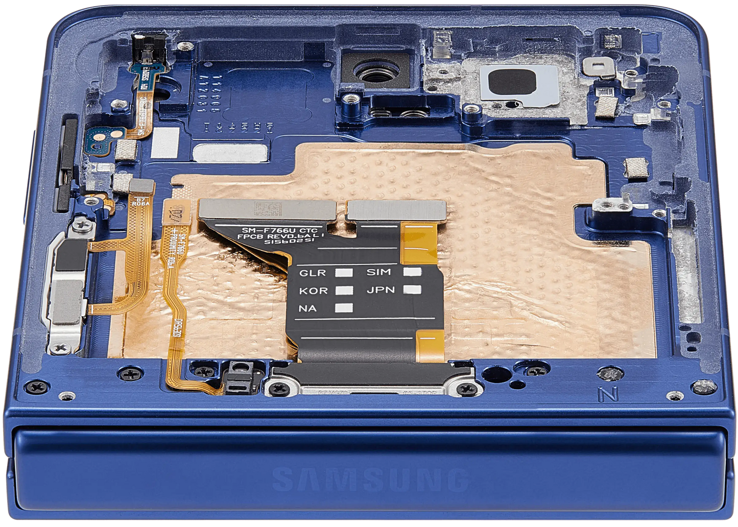 Inner OLED Assembly With Frame For Samsung Galaxy Z Flip 7 5G (US & International) (Refurbished) (Blue Shadow) - Replacement iPhone Parts