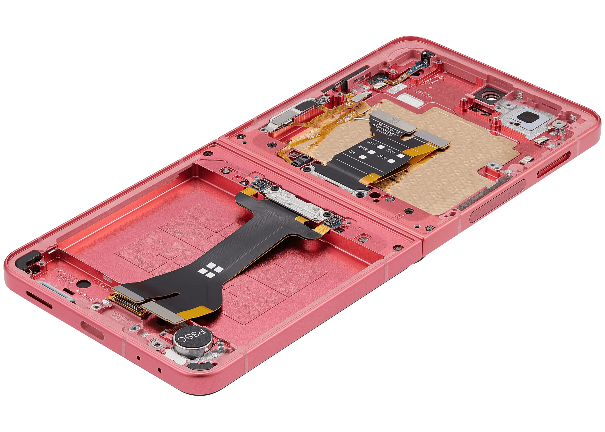 Inner OLED Assembly With Frame For Samsung Galaxy Z Flip 7 5G (US & International) (Refurbished) (Coral Red) - Replacement iPhone Parts