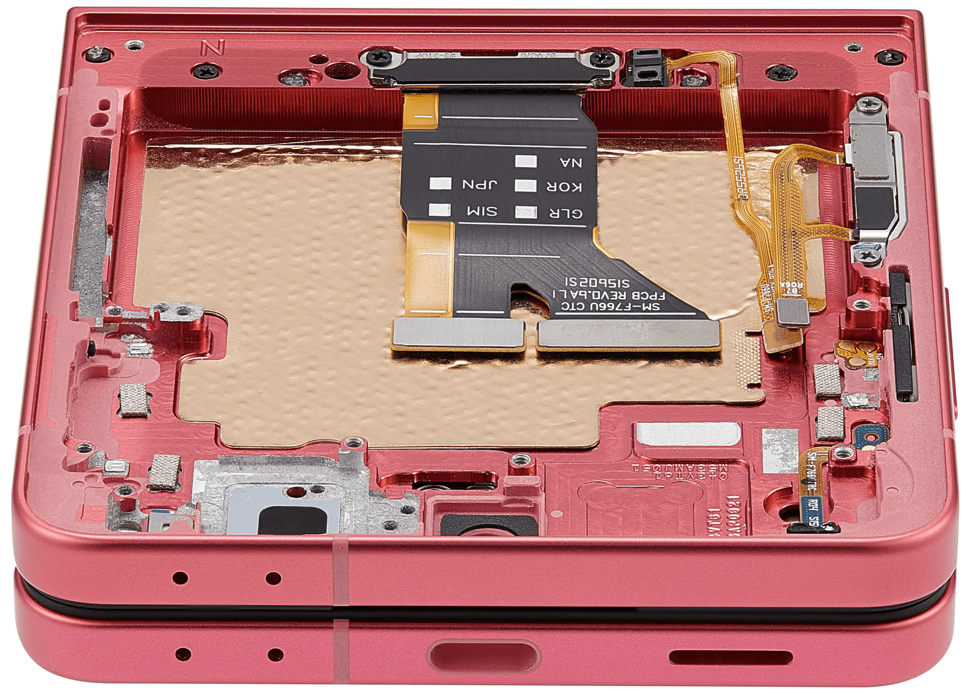 Inner OLED Assembly With Frame For Samsung Galaxy Z Flip 7 5G (US & International) (Refurbished) (Coral Red) - Replacement iPhone Parts