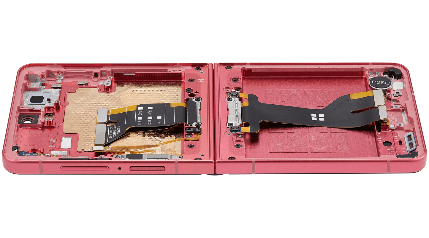 Inner OLED Assembly With Frame For Samsung Galaxy Z Flip 7 5G (US & International) (Refurbished) (Coral Red) - Replacement iPhone Parts