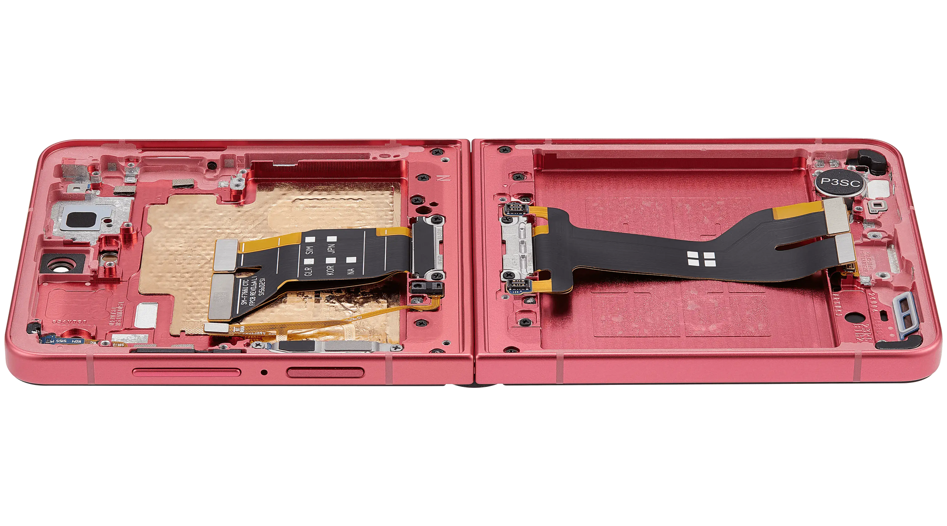 Inner OLED Assembly With Frame For Samsung Galaxy Z Flip 7 5G (US & International) (Refurbished) (Coral Red) - Replacement iPhone Parts