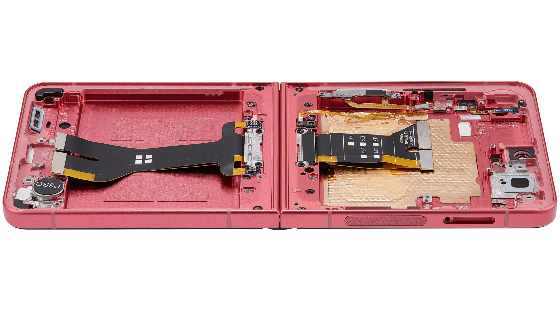 Inner OLED Assembly With Frame For Samsung Galaxy Z Flip 7 5G (US & International) (Refurbished) (Coral Red) - Replacement iPhone Parts