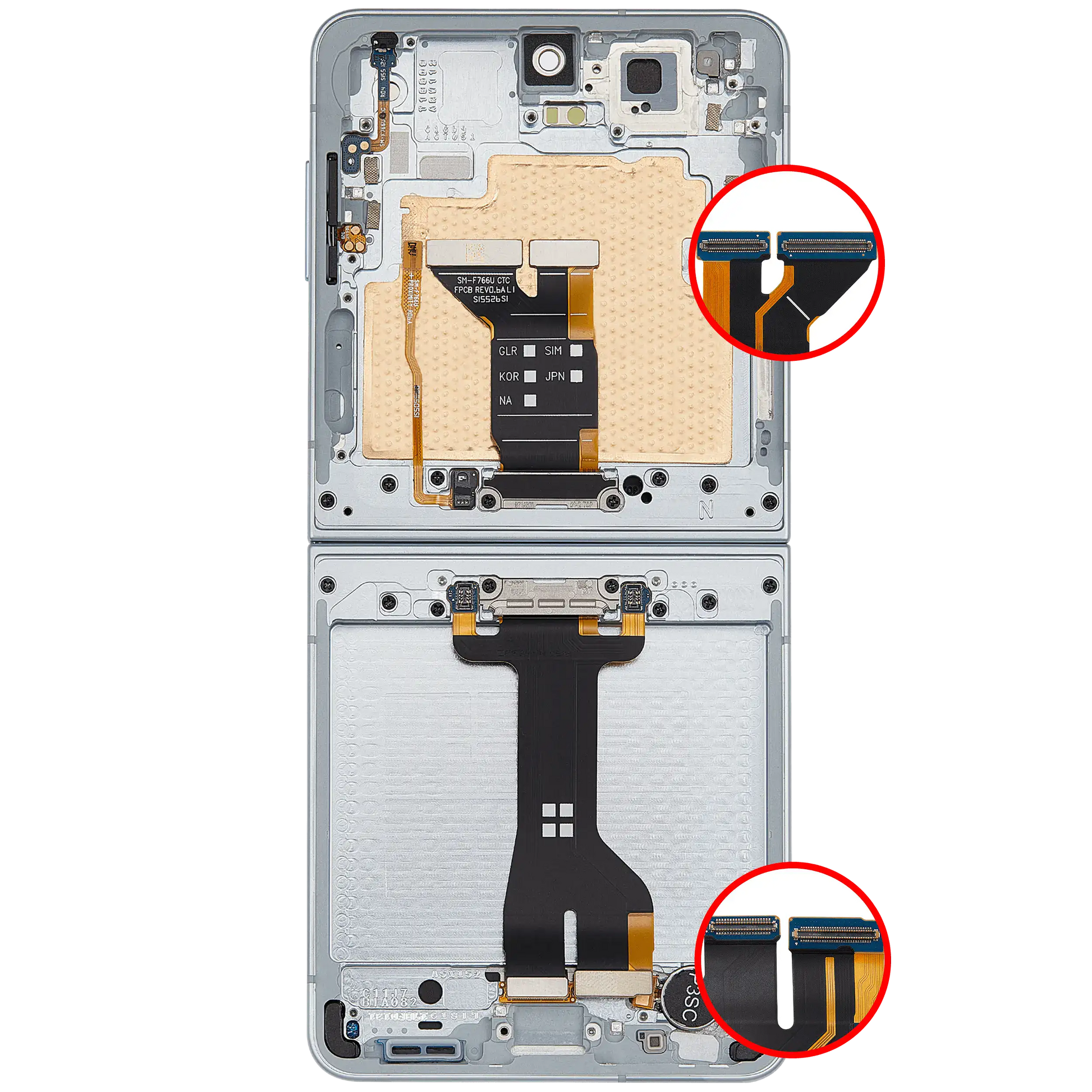 Inner OLED Assembly With Frame For Samsung Galaxy Z Flip 7 5G (US & International) (Refurbished) (Mint) - Replacement iPhone Parts
