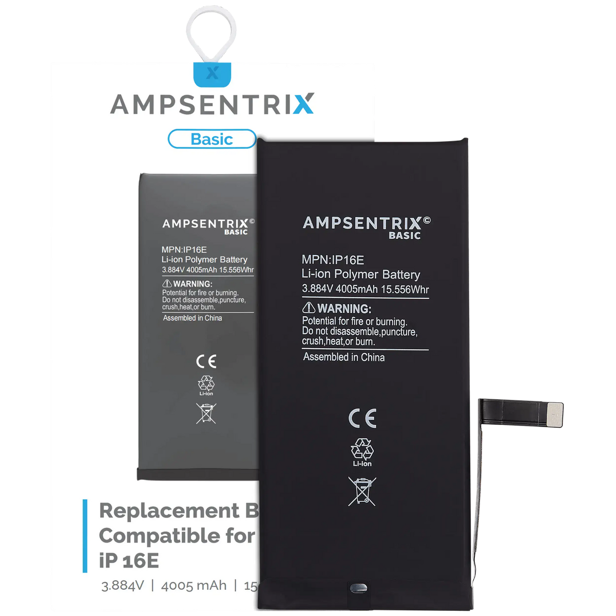 Replacement Battery For iPhone 16e / 17e (AmpSentrix Basic) - product image 1