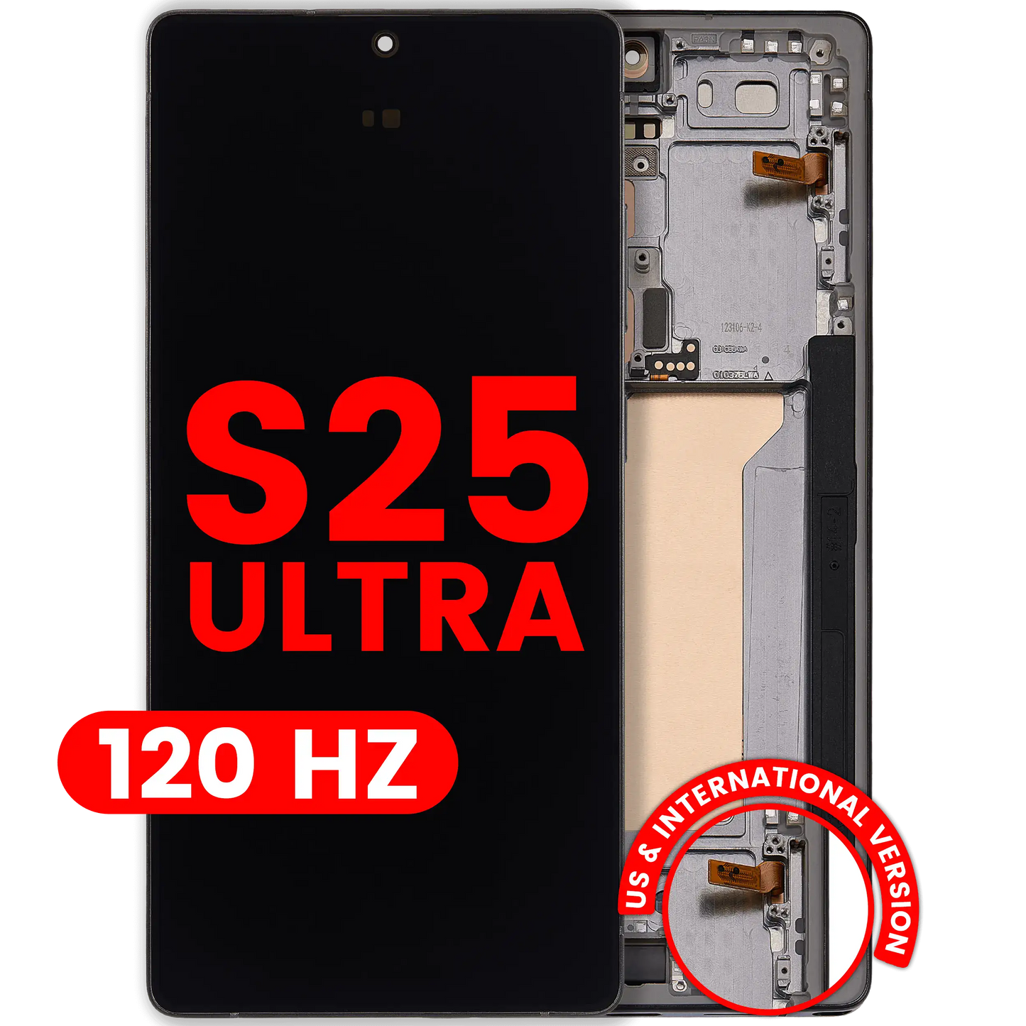 OLED Assembly With Frame For Samsung Galaxy S25 Ultra 5G (US & International) (Aftermarket Plus) (120Hz) (Titanium Jet Black)