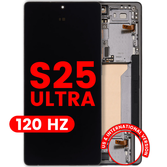 OLED Assembly With Frame For Samsung Galaxy S25 Ultra 5G (US & International) (Aftermarket Plus) (120Hz) (Titanium Jet Black)