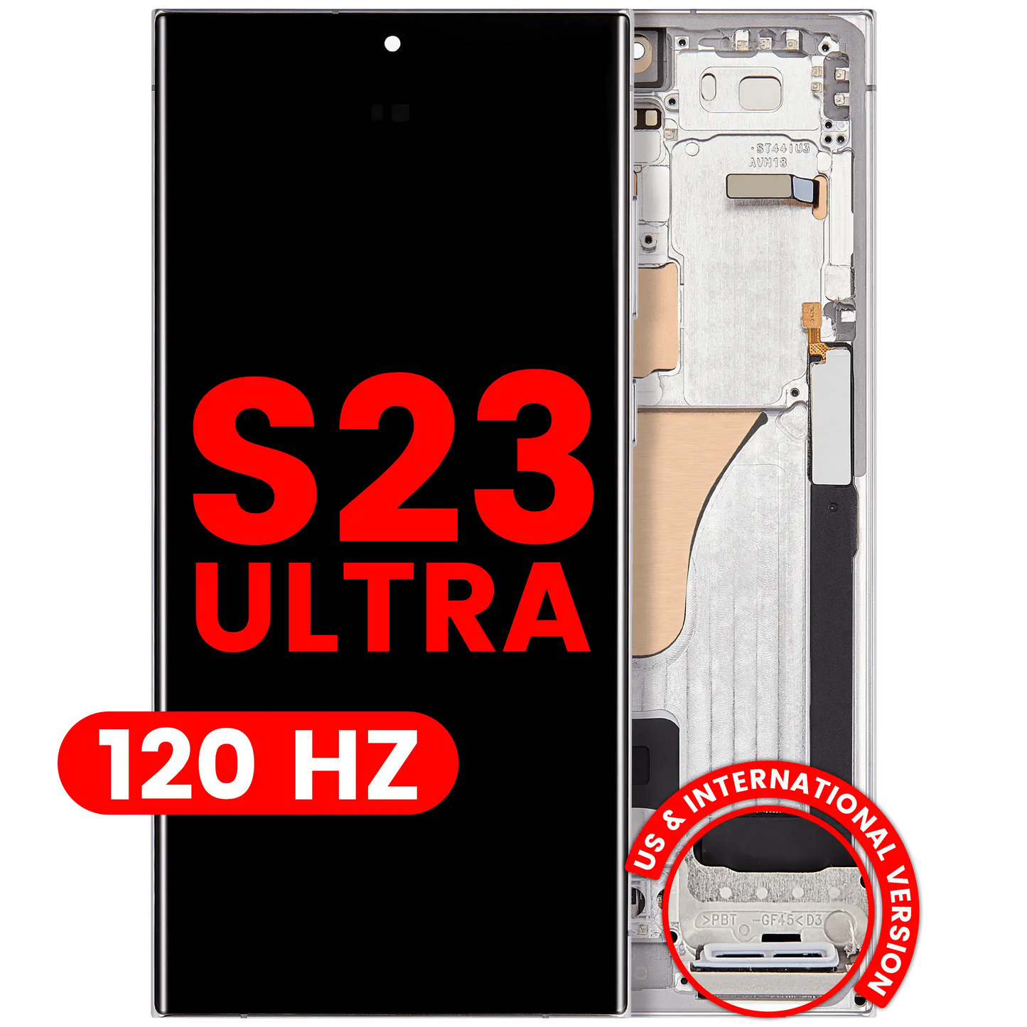 OLED Assembly With Frame For Samsung Galaxy S23 Ultra (US & International) (Aftermarket Plus) (120Hz) (Sky Blue)