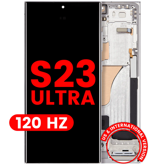 OLED Assembly With Frame For Samsung Galaxy S23 Ultra (US & International) (Aftermarket Plus) (120Hz) (Sky Blue)