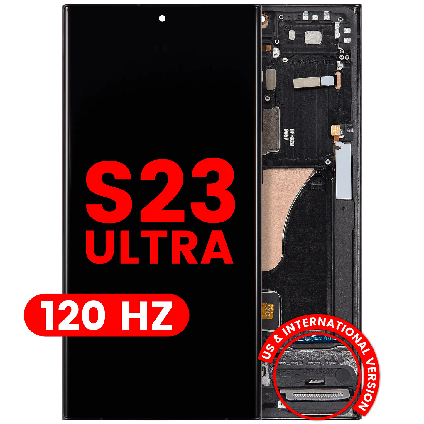 OLED Assembly With Frame For Samsung Galaxy S23 Ultra (US & International) (Aftermarket Plus) (120Hz) (Graphite)