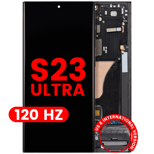 OLED Assembly With Frame For Samsung Galaxy S23 Ultra (US & International) (Aftermarket Plus) (120Hz) (Graphite)