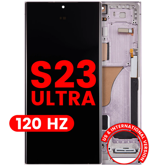 OLED Assembly With Frame For Samsung Galaxy S23 Ultra (US & International) (Aftermarket Plus) (120Hz) (Lavender)