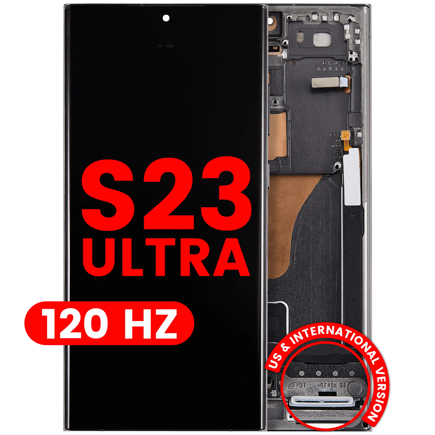 OLED Assembly With Frame For Samsung Galaxy S23 Ultra (US & International) (Aftermarket Plus) (120Hz) (Green)
