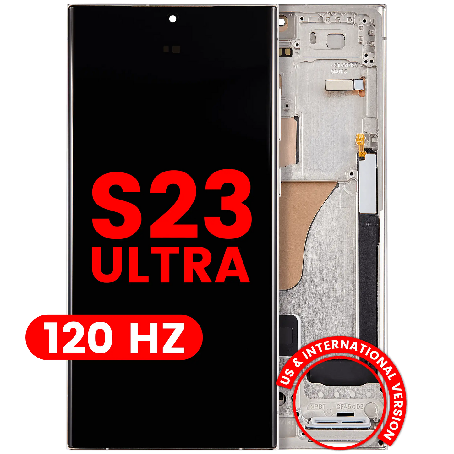 OLED Assembly With Frame For Samsung Galaxy S23 Ultra (US & International) (Aftermarket Plus) (120Hz) (Cream)