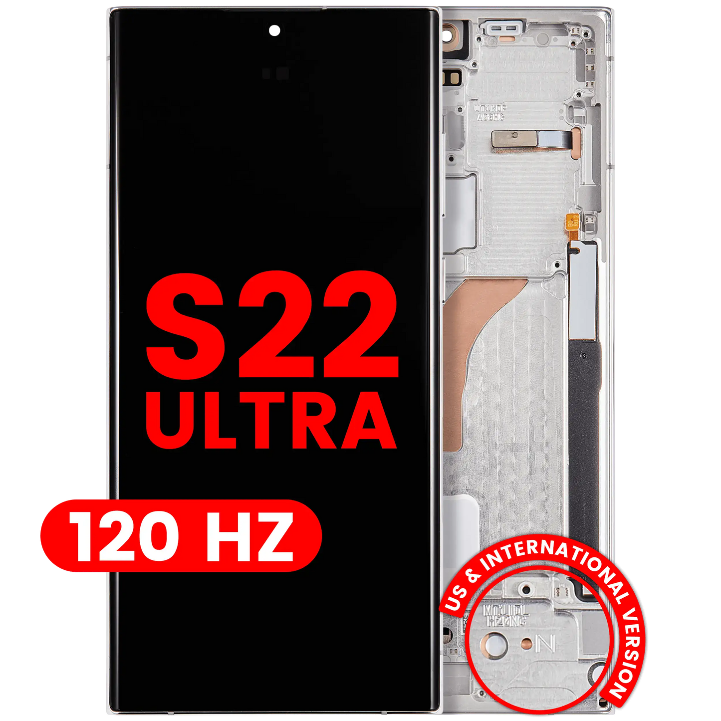 OLED Assembly With Frame For Samsung Galaxy S22 Ultra 5G (US & International Version) (Aftermarket Plus) (120Hz) (Phantom White)