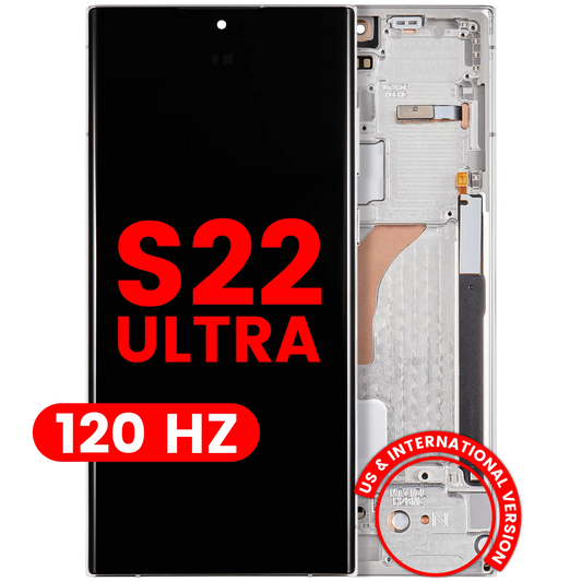OLED Assembly With Frame For Samsung Galaxy S22 Ultra 5G (US & International Version) (Aftermarket Plus) (120Hz) (Phantom White)