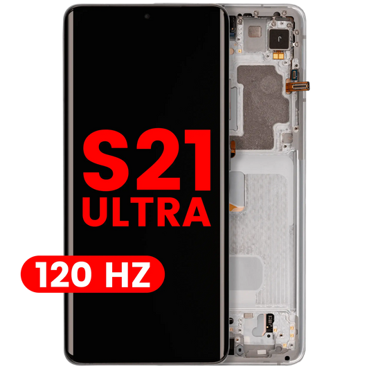 OLED Assembly With Frame For Samsung Galaxy S21 Ultra 5G (Aftermarket Plus) (120Hz) (Phantom Silver)