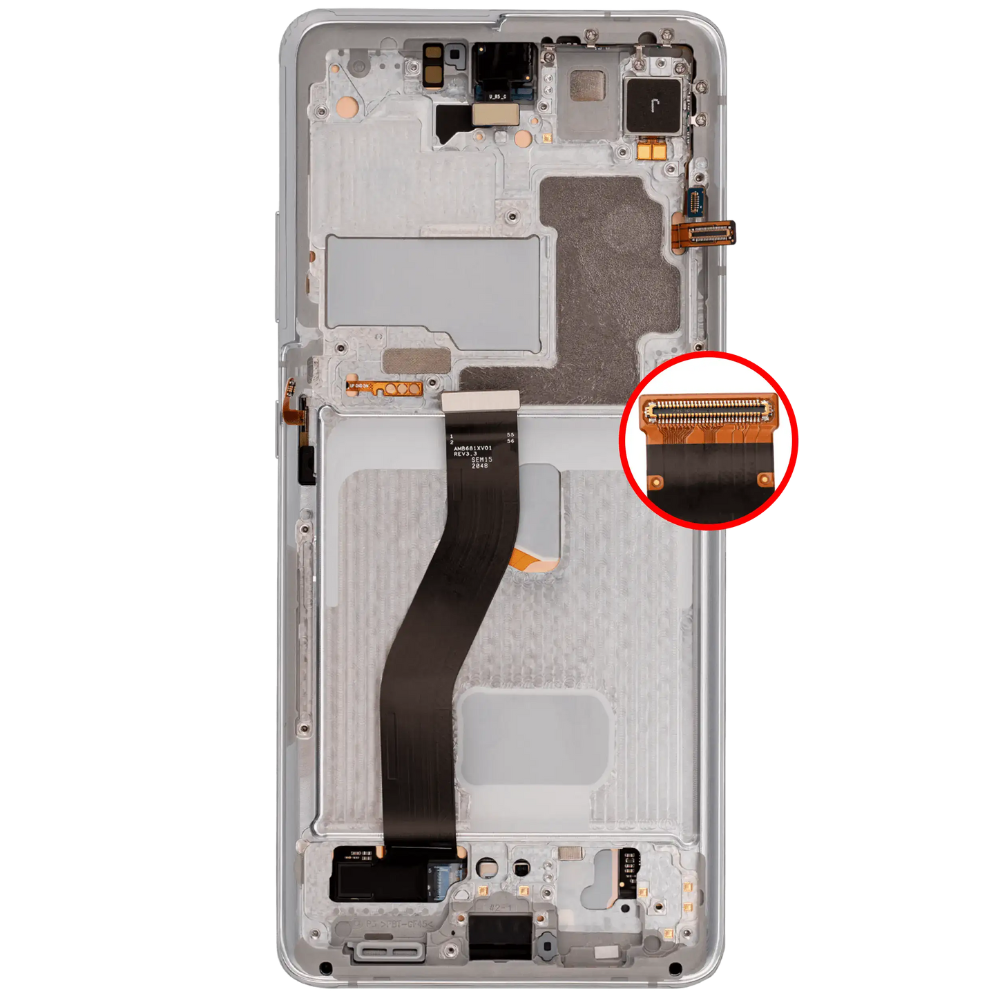 OLED Assembly With Frame For Samsung Galaxy S21 Ultra 5G (Aftermarket Plus) (120Hz) (Phantom Silver)